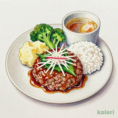 ビーフ100％大葉おろしの粗挽きステーキ風ハンバーグランチ(ライス付き)