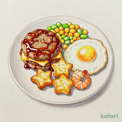 ミニオン・スター・ミニチーズINハンバーグプレート