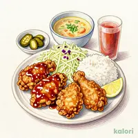 合盛り定食(甘とろダレ)４個＆ドリンクバーセット