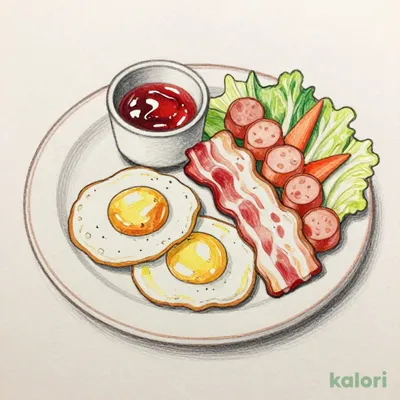 スクランブルエッグ＆ベーコンソーセージセット
