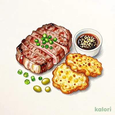 Cut Steak (6 slices) with Green Onion & Garlic Soy Sauce