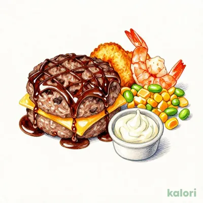 チーズＩＮハンバーグ＆海老フライ