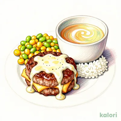 チーズONチーズINハンバーグランチ(ライス付き)