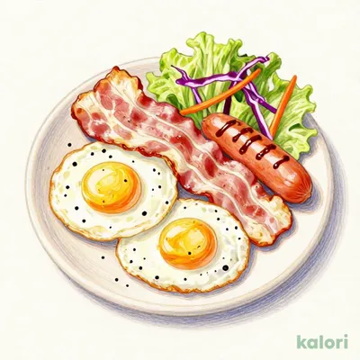 Single Fried Egg & Bacon Sausage