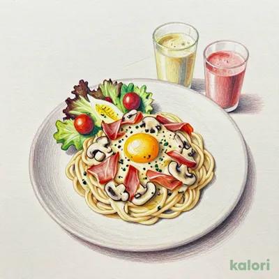 きのこと炙り生ハムのデュクセルソースパスタランチ(セットサラダ・ドリンクバー付き)
