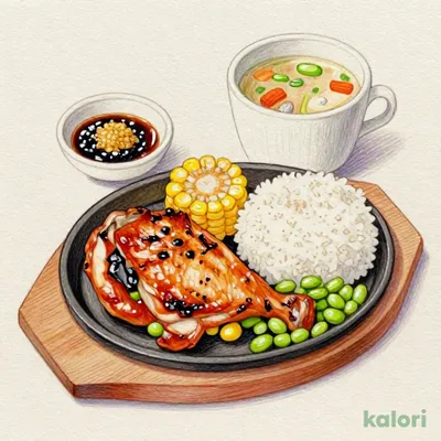 若鶏グリルにんにく醤油ソースランチ(ライス付き)