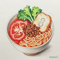 小さなアジアンスパイシー野菜トマトらーめん
