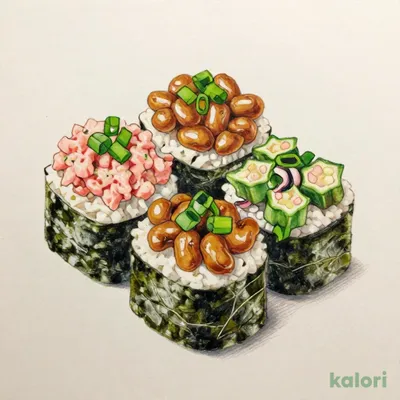 Creamy Three-Types Platter (Tuna Tartare Gunkan, Natto, Squid Okra)