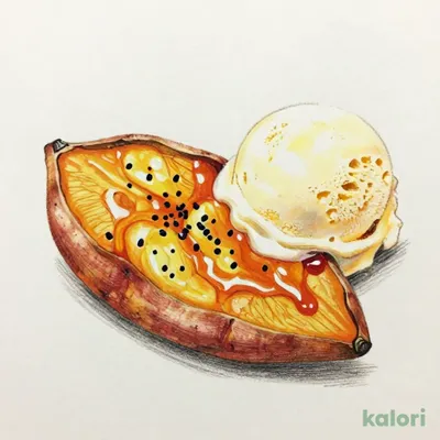 大学いも バニラアイス添え