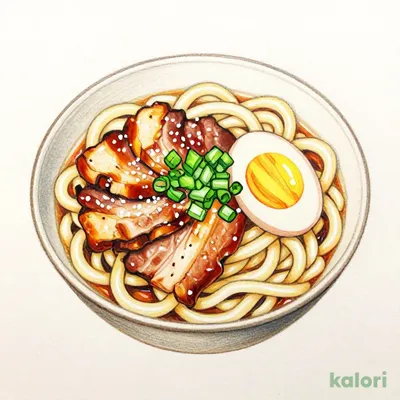 Salted Pork and Warm Egg Udon (Medium)