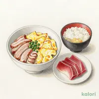 ひれかつ・竜田の味比べ卵とじと天然まぐろ刺身定食1,055
