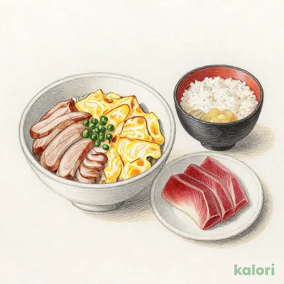 ひれかつ・竜田の味比べ卵とじと天然まぐろ刺身定食1,055