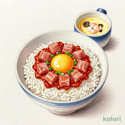 まぐろユッケ丼 茶碗蒸しセット