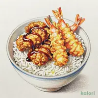 五穀味鶏と海老の天丼1,006