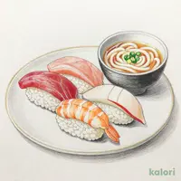 華屋寿司5貫+小うどんセット(温)