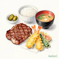 黒毛和牛サーロインステーキと天ぷら御膳（港南台店限定）1,474