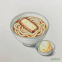 おこさましょうかどう（うどん温）（バニラアイス）