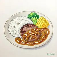 Kids' Hamburger Steak and Curry Set