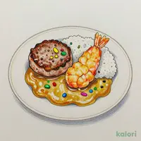 Kids' Hamburger Steak, Fried Shrimp, and Curry (Delivery Only)