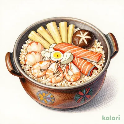 Takeout Seafood Kamameshi (Rice Casserole) with Dessert