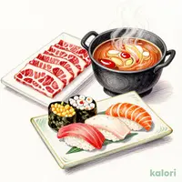 Shabu-Shabu and 5-Piece Sushi Set (60g Wagyu Beef)