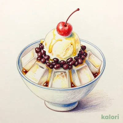 ミニクリームあんみつ（バニラアイス）