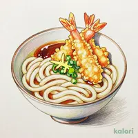 双味セット）小海老天うどん（冷）