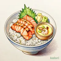炙りトロサーモン丼+茶碗蒸しセット