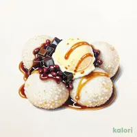 白玉クリームあんみつ(バニラアイス)