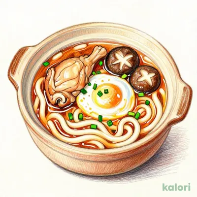 華屋の特製味噌煮込みうどん（麺半量）