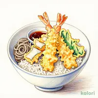華屋の７種天丼 小そばセット（冷）
