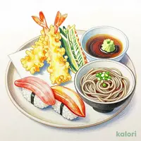華屋寿司と天ぷら御膳（そば冷）