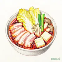 豚カルビの大辛味噌鍋