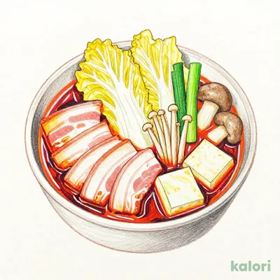 豚カルビの大辛味噌鍋