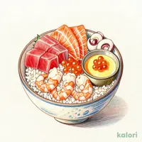 Deluxe Seafood Rice Bowl and Steamed Egg Custard Set