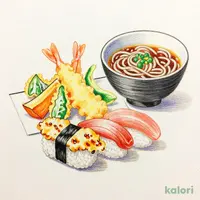 選べる３貫寿司と天ぷら御膳（定番にぎり・そば冷Ver）