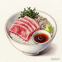 Bluefin Tuna Fatty & Medium Fatty Tuna Rice Bowl & Small Cold Soba Set