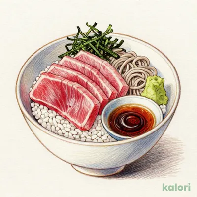 Bluefin Tuna Fatty & Medium Fatty Tuna Rice Bowl & Small Cold Soba Set