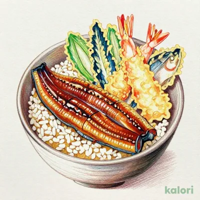 Domestic Conger Eel Kamameshi and 7-Piece Tempura Set
