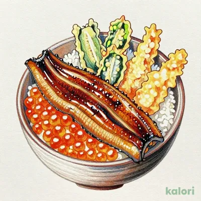 Domestic Conger Eel and Salmon Roe Kamameshi and 7-Piece Tempura Set