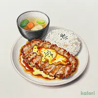 手付け やわらかロースとんかつ卵とじ定食1,073