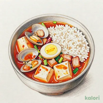 スンドゥブ (麦ごはん付)