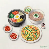 ハーフ＆ハーフセット（温玉野菜ビビンバ＋冷麺）