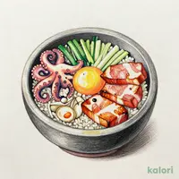 春限定 ハーフ＆ハーフ（イイダコと海鮮の石焼ビビンバ＋味付けサムギョプサル）