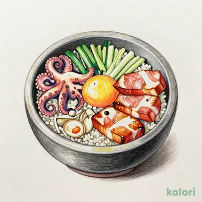 春限定 ハーフ＆ハーフ（イイダコと海鮮の石焼ビビンバ＋味付けサムギョプサル）