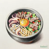 春限定 ハーフ＆ハーフ（イイダコと海鮮の石焼ビビンバ＋牛カルビサラダ）
