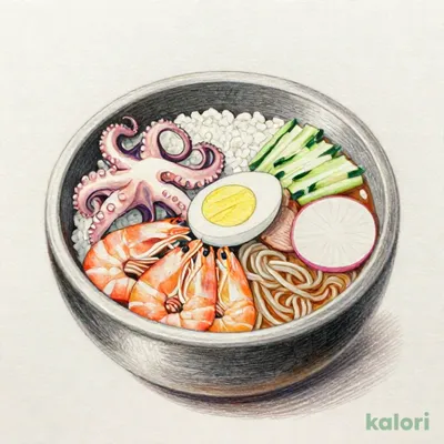 春限定 ハーフ＆ハーフ（イイダコと海鮮の石焼ビビンバ＋韓美膳 冷麺）