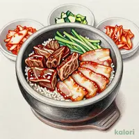 春限定 ハーフ＆ハーフ（カルビ石焼ビビンバ＋味付けサムギョプサル）