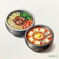 春限定 ハーフ＆ハーフ（カルビ石焼ビビンバ＋韓美膳スンドゥブ）