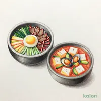 春限定 ハーフ&ハーフ(ガーリックカルビ石焼ビビンバ+韓美膳スンドゥブ)